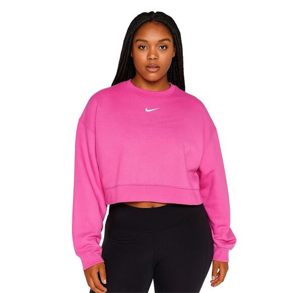 Nike Sportswear Oversized Cropped Crewneck Sweatshirt - Size Large - Picture 1 of 6
